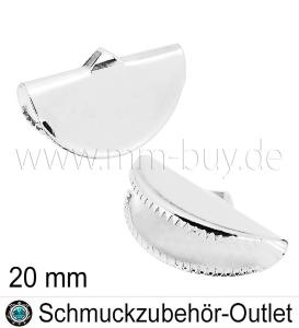 Bandklemmen silberfarben halbrund (20x11.5 mm), 10 Stück