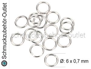 Biegeringe silberfarben (Ø: 6 x 0,7 mm), 100 Stück