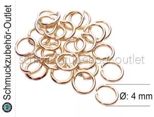 Biegeringe, roségold, Ø: 4 x 0.7 mm, ca. 100 Stück