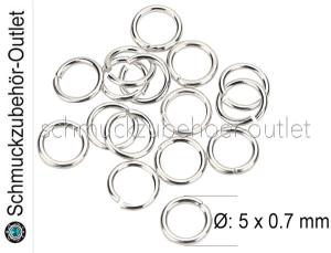 Biegeringe silberfarben (Ø: 5 x 0.7 mm), ca. 100 Stück