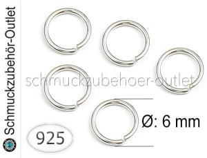 Biegeringe 925 Sterling Silber (Ø: 6 x 0,7 mm), 5 Stück