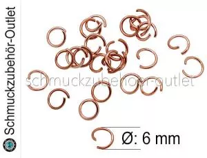 Edelstahl Biegeringe roségold Ø: 6 x 0.7 mm, 25 Stück