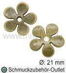 Perlenkappen nickelfrei bronzefarben (Ø: 21 x 2.5 mm), 2 Stück
