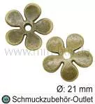Perlenkappen nickelfrei bronzefarben (Ø: 21 x 2.5 mm), 2 Stück