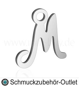 Edelstahl Buchstabenanhänger „M“, 12 mm, 1 Stück