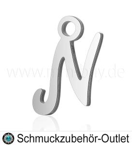 Edelstahl Buchstabenanhänger „N“, 12 mm, 1 Stück