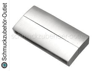 Edelstahl Magnetverschluss Viereck matt gebürstet (37x19 mm), 1 Stück