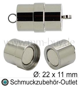 Edelstahl Magnetverschluss, Ø: 22 x 11 mm, 1 Stück
