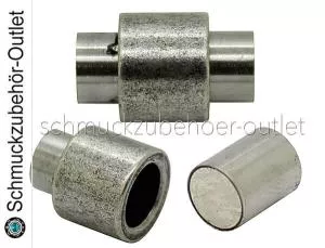 Edelstahl Magnetverschluss matt gebürstet (16x10 mm/Loch: 6 mm), 1 Stück