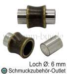 Edelstahl Magnetverschluss zum Kleben, matt, Loch Ø: 6 mm, 1 Stück
