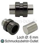 Edelstahl Magnetverschluss zum Kleben, schwarz, Loch Ø: 6 mm, 1 Stück