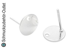 Edelstahl Ohrstecker silberfarben rund (Ø: 8 mm), 2 Stück (1 Paar)