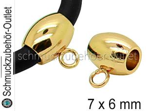 Edelstahl Anhängerhalter gold (7 x 6 mm / Innenloch: 3 mm) 1 Stück