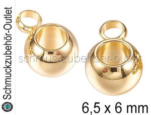 Edelstahl Anhängerhalter gold (6,5 x 6 mm / Innenloch: 4 mm) 1 Stück