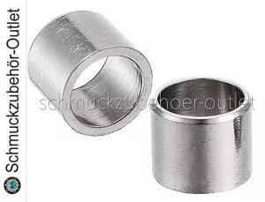 Edelstahl Großlochperlen (6 x 5 mm), 2 Stück