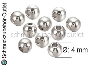 Edelstahlperlen (Ø: 4 x 3,5 mm / Loch: 1,3 mm) 20 Stück