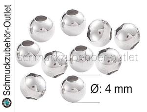 Edelstahlperlen (Ø: 4 x 3,5 mm / Loch: 1,5 mm) 20 Stück
