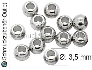 Edelstahlperlen (Ø: 3,3 x 3 mm / Loch: 2,2 mm) 20 Stück