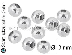 Edelstahlperlen (Ø: 3 mm / Loch: 1 mm) 20 Stück