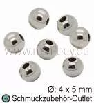 Edelstahlperlen, Ø: 4x5 mm, 10 Stück