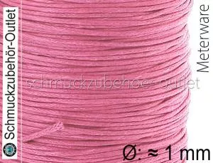 Baumwollband gewachst rosa (Ø: ≈ 1 mm), Länge: zum Auswählen