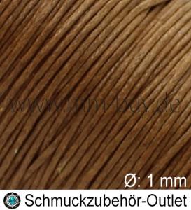 Schmuckband aus Baumwolle, Cappuccino, Ø: 1 mm, Meterware