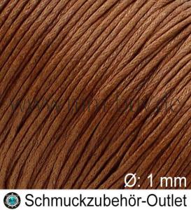 Schmuckband aus Baumwolle, rehbraun, Ø: 1 mm, Meterware
