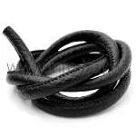 Band mit Naht - gesteppt, Ø: 5 mm, schwarz, rund, Meterware