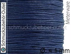 Baumwollband gewachst dunkelblau (Ø: ≈ 1 mm), Länge: zum Auswählen