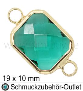 Glasverbinder, Farbe: meeresgrün-transparent, Ø:19x10, 1 Stück