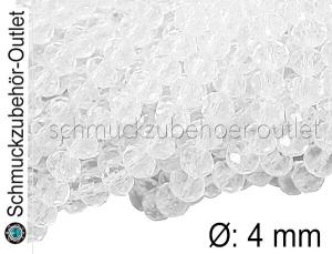 Glasschliffperlen transparent Rondell (Ø: 4 mm), 1 Strang