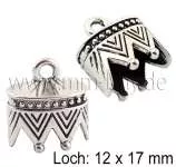 Schmuck Endkappen, groß, antik silber, 22x20 mm, Loch: 12x17 mm, 2 Stück