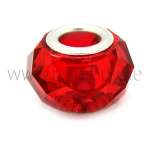 Großlochperlen, rot, 14x9 mm, Loch: 4,8 mm, 1 Stück