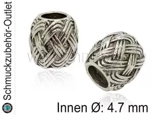 Edelstahl Großlochperlen Olive 9 mm (Fädelloch: Ø: 4.7 mm), 1 Stück