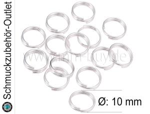 Spaltringe silberfarben (Ø: 10mm), 50 Stück