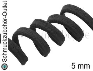 Gummiband, schwarz, 5 mm, Meterware
