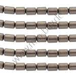 Hämatitperlen, Walze, braun, Ø: 5x4 mm, 1 Strang