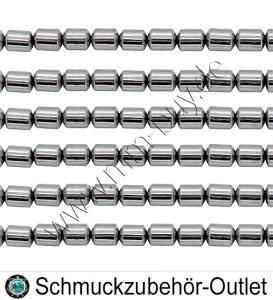 Hämatitperlen, Walze, silber, Ø: 5x4 mm, 1 Strang