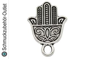 Schmuckanhänger Hand der Fatima silberfarben (17 x 13 mm), 1 Stück