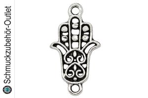 Schmuckanhänger Hand der Fatima silberfarben (25,5 x 13,5 mm), 1 Stück