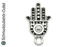 Schmuckanhänger Hand der Fatima silberfarben (20 x 12 mm), 1 Stück