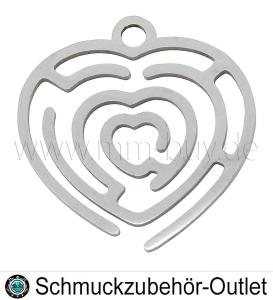 Edelstahl Schmuckanhänger „Herz“ [18x18mm] - 1 Stück
