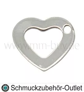Edelstahl Schmuckanhänger „Herz“ [11x10mm] - 1 Stück
