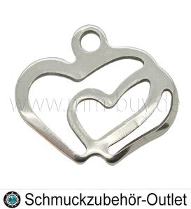 Edelstahl Schmuckanhänger „Herz“ [14x17mm] - 1 Stück