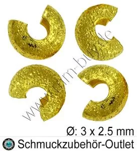 Kaschierperlen „Stardust“, goldfarben, 3x2.5 mm, 50 Stück