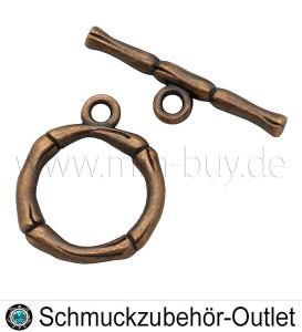 Knebelverschluss, nickelfrei, kupferfarben, rund, 17x20 mm, 1 Stück