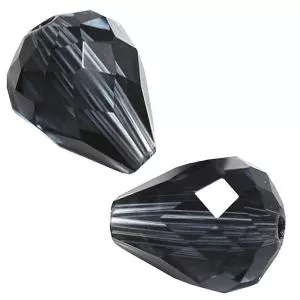 Österreichische Kristallperlen - Glasimitation preußischblau Tropfen (6x8 mm), 5 Perlen