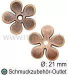 Perlenkappen nickelfrei kupferfarben (Ø: 21 x 2.5 mm), 2 Stück
