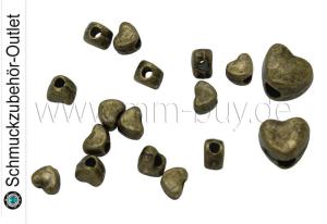 Metallperlen Herz bronzefarben 4x3.5 mm, 15 Stück