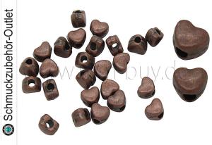 Metallperlen Herz kupferfarben 4x3.5 mm, 15 Stück
